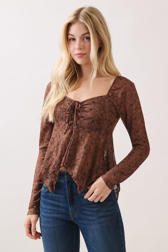 Ditsy Flower Long Sleeve Top