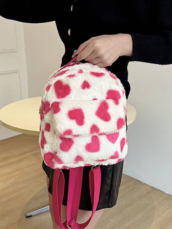 Cow Print Fleece Backpack