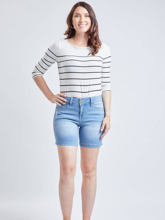 High Rise Slit Hem Shorts