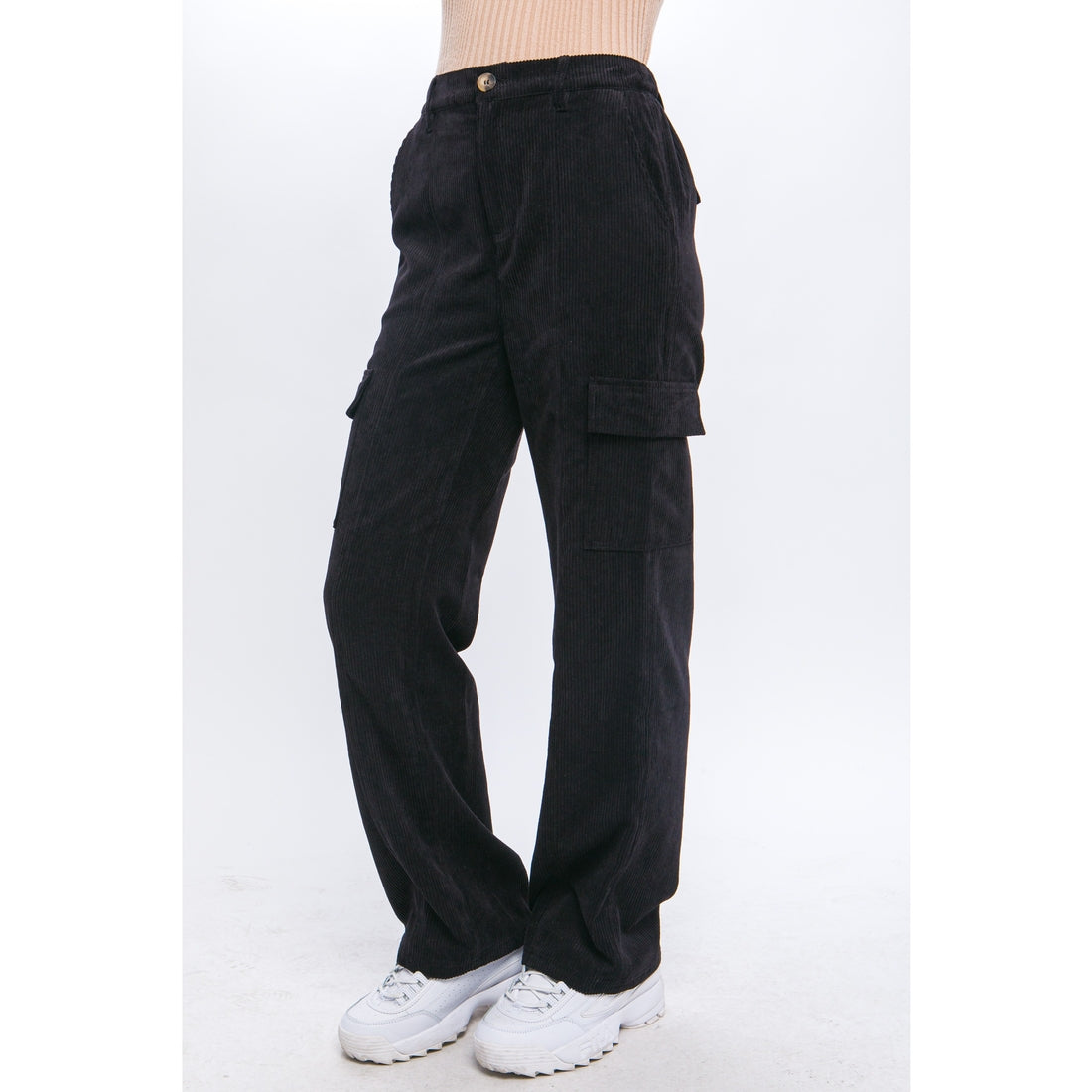 Corduroy Cargo Pants with Side Pockets