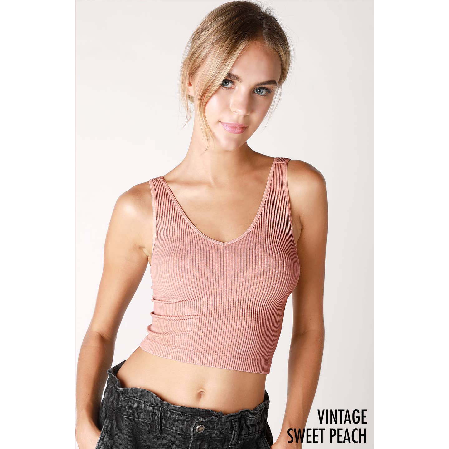 NikiBiki Vintage V Neck Crop Top