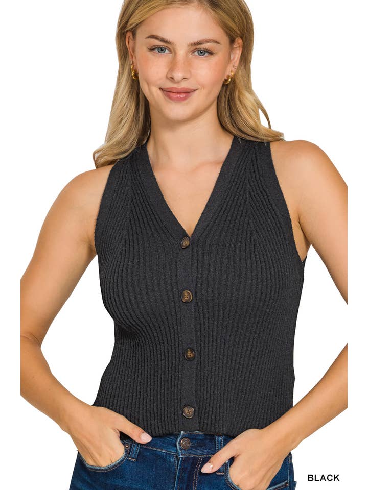Ribbed Sweater Vest
