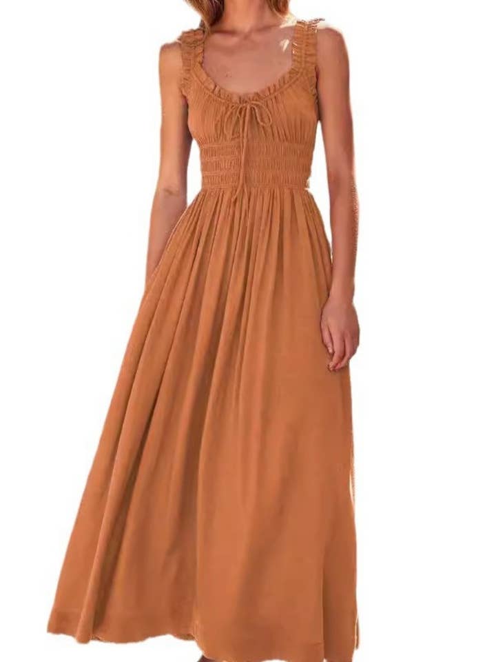 V Neck Halter Vacation Dress