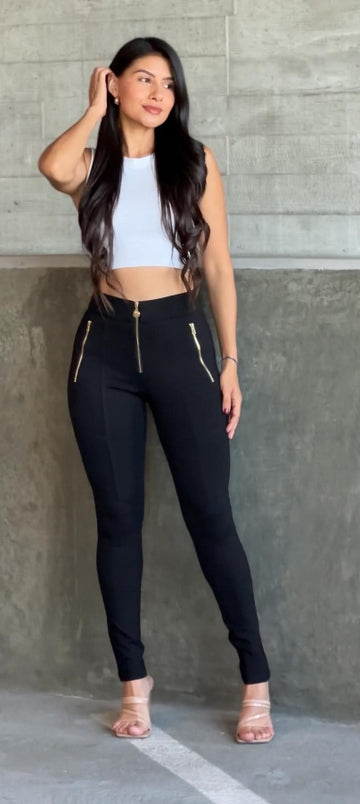 Moto Ponte Leggings with Zipper