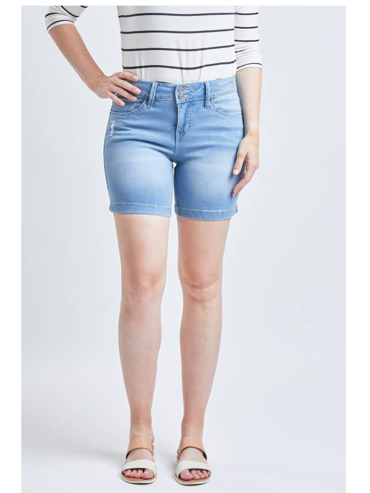 High Rise Slit Hem Shorts