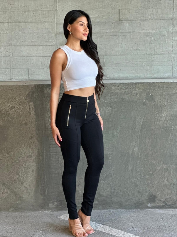 Moto Ponte Leggings with Zipper