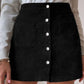 High Waist Corduroy Mini Skirt