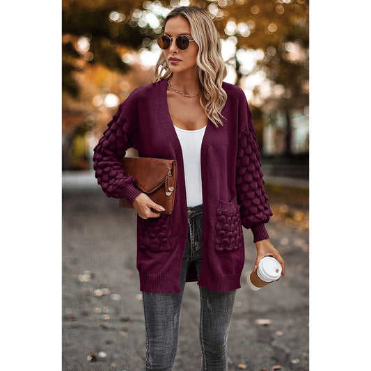 Drop Shoulder Solid Cardigan