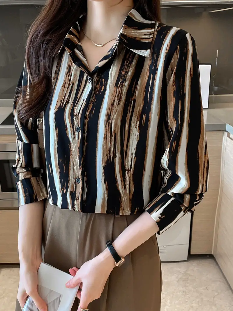 Striped Button Front Shirt