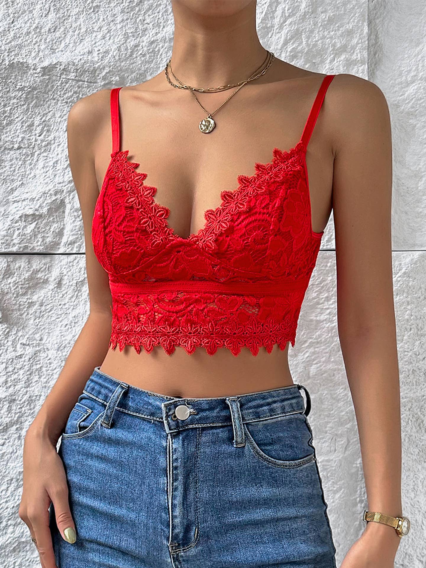 Sexy Lace Navel Short Bralette