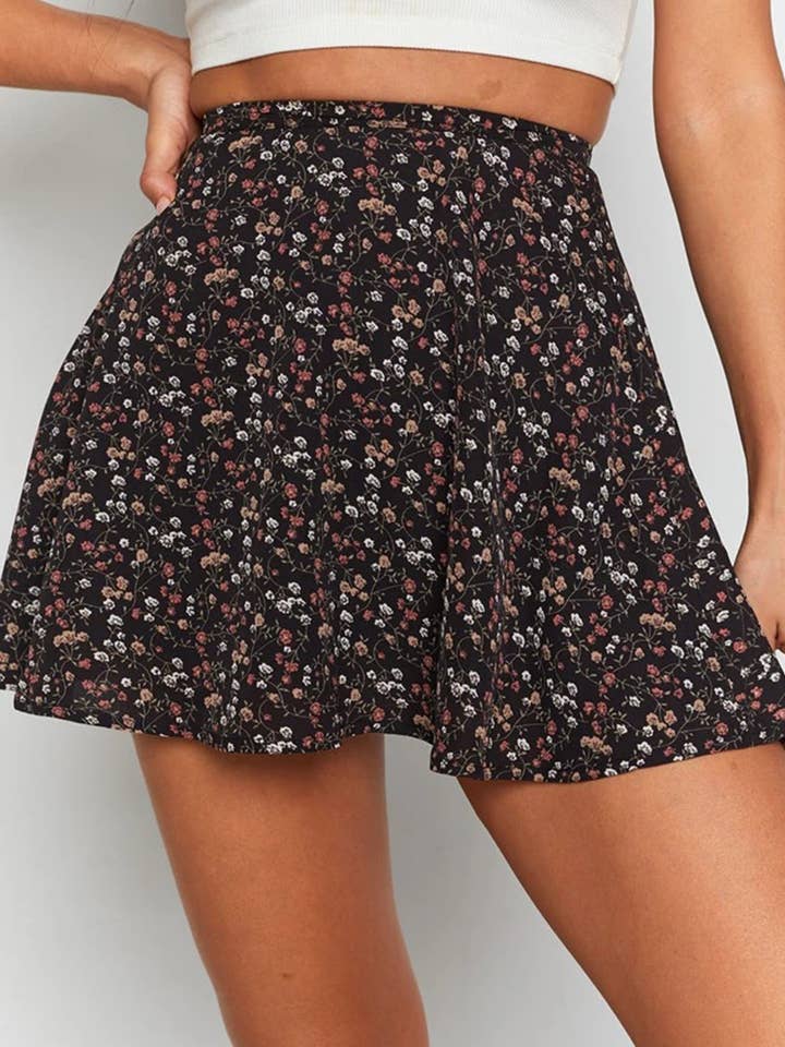 Chiffon Floral Mini Skirt