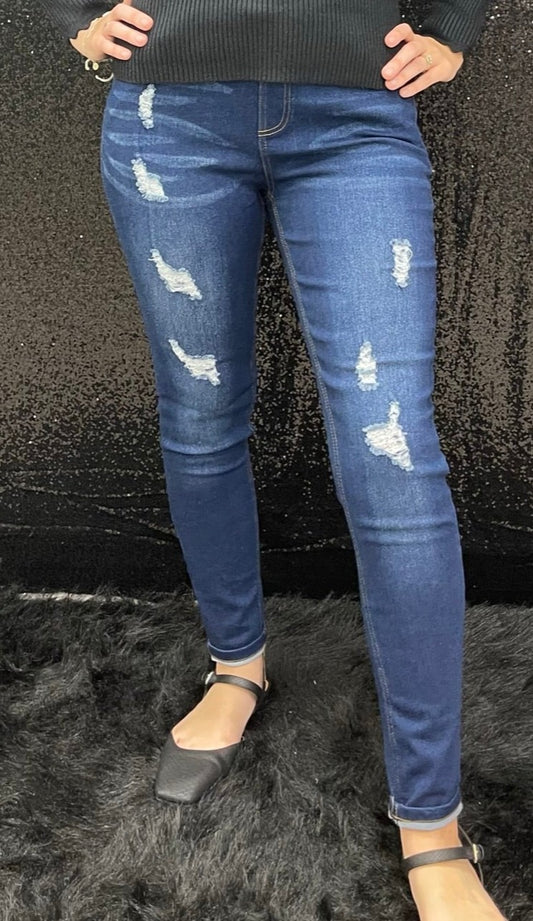 Distressed Jeggings Jeans